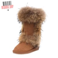 Image 5 of Luxury Fur Snow Boots - Tall Fox Trim Winter Boots
