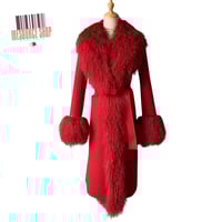 Image 8 of Luxury Mongolian Lamb Fur Trim Wool Coat | Belted Long Coat | Designer Inspired | Multiple Colors