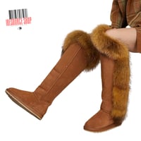 Image 10 of Luxury Over-The-Knee Fox Fur Snow Boots | Thigh High Winter Boots