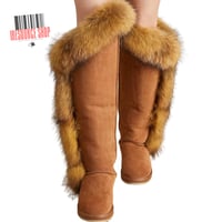 Image 9 of Luxury Over-The-Knee Fox Fur Snow Boots | Thigh High Winter Boots