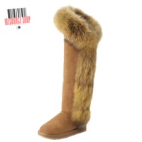 Image 3 of Luxury Over-The-Knee Fox Fur Snow Boots | Thigh High Winter Boots