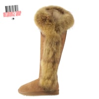 Image 2 of Luxury Over-The-Knee Fox Fur Snow Boots | Thigh High Winter Boots