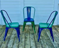 Image 1 of Chaise Tolix A, années 50 (modèle sans palmette) bicolore