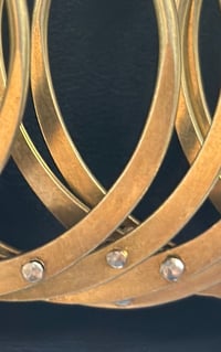 Image 3 of Brass Riveted, Sand Finished Earrings 