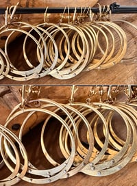 Image 1 of Brass Riveted, Sand Finished Earrings 