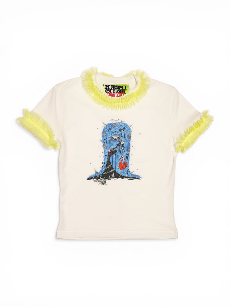 Naomi Gilon × Coby Zutt — White Crop Top 