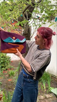 Sac bandoulière paysage - velours côtelé