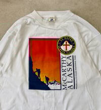 Image 4 of Patagonia Beneficial LS T-Shirt Alaska Guides Print White Medium Vintage