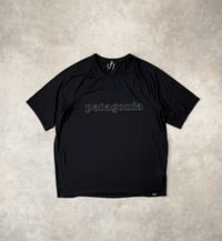 Image 1 of Patagonia Cap Cool Trails SS T-Shirt Patagonia Logo Black Large Mens 