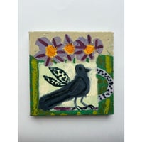 Image 2 of Black birdy cup / oil on canvas 20 x 20 cm 