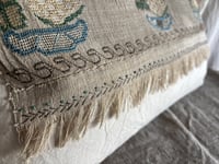 Image 4 of 2 x  GRAPES DESIGN EARLY 20TH CENTURY HAND EMBROIDERED ANTIQUE TURKISH TEXTILE ON CALICO