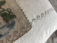 Image 9 of 2 x  GRAPES DESIGN EARLY 20TH CENTURY HAND EMBROIDERED ANTIQUE TURKISH TEXTILE ON CALICO