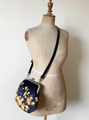 Image of Acacia flowers, large velvet kisslock bag