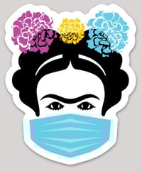 Image 2 of Frida with face mask 3in magnet