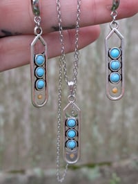 Image 2 of Turquoise Mustard Seed Necklace and Earring Set