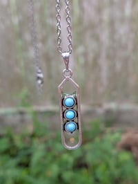 Image 3 of Turquoise Mustard Seed Necklace and Earring Set