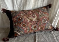 Image 1 of VINTAGE SWEDISH WOOLEN TAPESTY TEXTILE ON VELVET