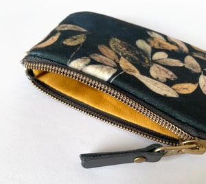 Image of Loch leaf, mini velvet zipper bag, fits cards