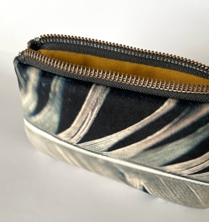 Image of Feather, velvet zipper purse - fits cards
