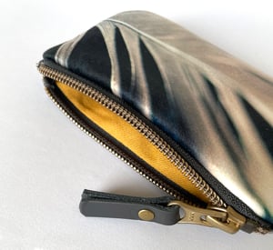 Image of Feather, velvet zipper purse - fits cards