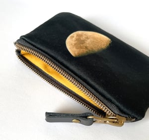 Image of Moon, velvet zipper purse - fits cards