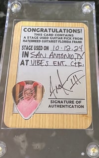 Image 3 of SAN ANTONIO STAGE PLAYED PICK/ CARD COMBO