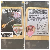 Image 1 of SAN ANTONIO STAGE PLAYED PICK/ CARD COMBO