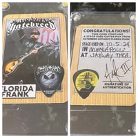 Image 1 of MINNEAPOLIS STAGE PLAYED PICK/ CARD COMBO