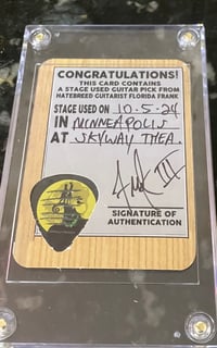 Image 3 of MINNEAPOLIS STAGE PLAYED PICK/ CARD COMBO