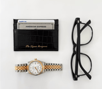 Image 2 of Crocodile Embossed Black Leather Card Holder