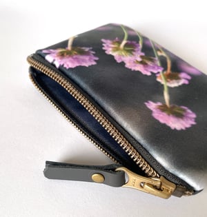 Image of Sea thrift, velvet zipper purse - fits cards
