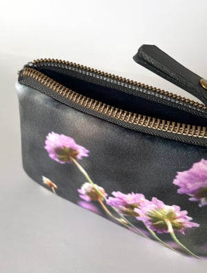 Image of Sea thrift, velvet zipper purse - fits cards