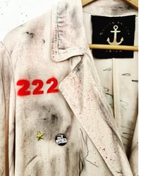 Image 5 of BLA BLA BLA ¥ UPCYCLED  ¥ UNISEX ¥ VINTAGE TRENCHCOAT ¥ IBIZA¥ HANDPAINTED