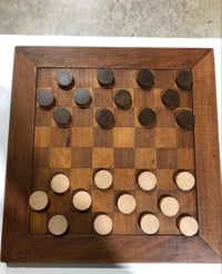 Image 1 of Handcrafted Wood Checkerboard