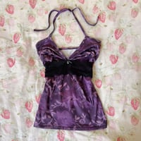 Image 2 of Purple lace halter top & matching low rise skirt 