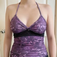 Image 4 of Purple lace halter top & matching low rise skirt 