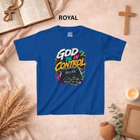 Image 4 of Kids T-Shirt - "God Is In Control" Colorful Gaming Controller Tee (Psalm 46:10)