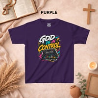 Image 5 of Kids T-Shirt - "God Is In Control" Colorful Gaming Controller Tee (Psalm 46:10)