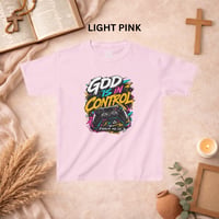 Image 6 of Kids T-Shirt - "God Is In Control" Colorful Gaming Controller Tee (Psalm 46:10)