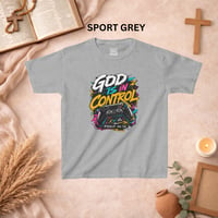 Image 8 of Kids T-Shirt - "God Is In Control" Colorful Gaming Controller Tee (Psalm 46:10)