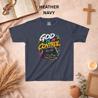 Image 10 of Kids T-Shirt - "God Is In Control" Colorful Gaming Controller Tee (Psalm 46:10)