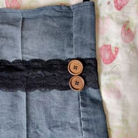 Image 3 of Denim button halter top
