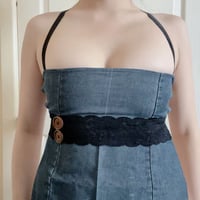 Image 4 of Denim button halter top