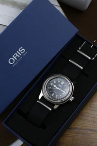 Image 6 of 1990s Oris Big Crown Pointer Date 7503 - Rare bulleye dial - Serviced by Oris - Automatic cal. 654