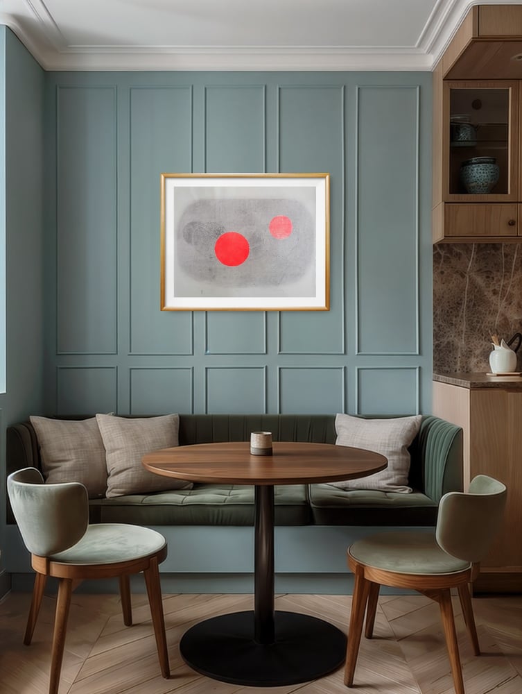 Image of 'Mars' - Planet Monotype Print