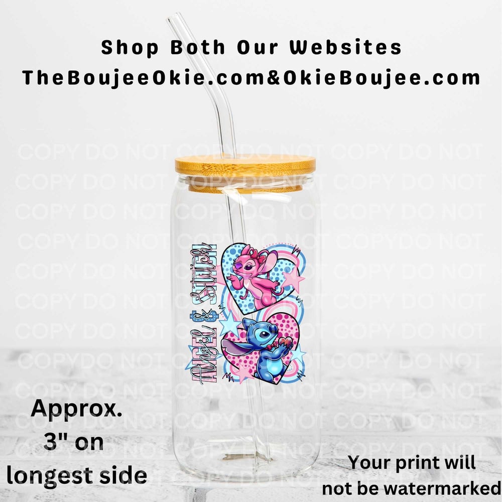 Image of Angel & Stitch Uv Dtf Decal Double Sided             T11