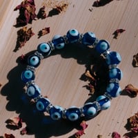Evil Eye Bracelet with Glass Beads