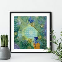 Image 4 of Ethereal Reverie: Original 10x10 Fairy Goddess Painting on Gessoboard
