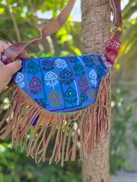Image 4 of Boho bum bag/ cross body blues 