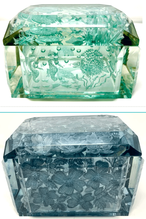 Extra Large Victorian Lucite Boxes - Image 1 of 8